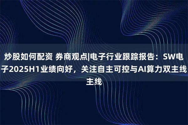 炒股如何配资 券商观点|电子行业跟踪报告：SW电子2025H1业绩向好，关注自主可控与AI算力双主线